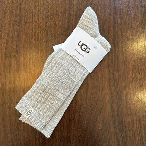 NEW UGG Women's Crew Socks Oatmeal/Gray One Size
